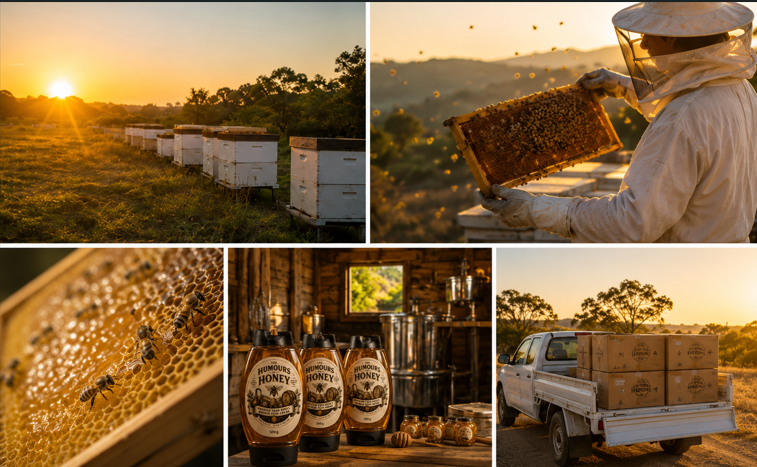 Delivery vehicle transporting honey